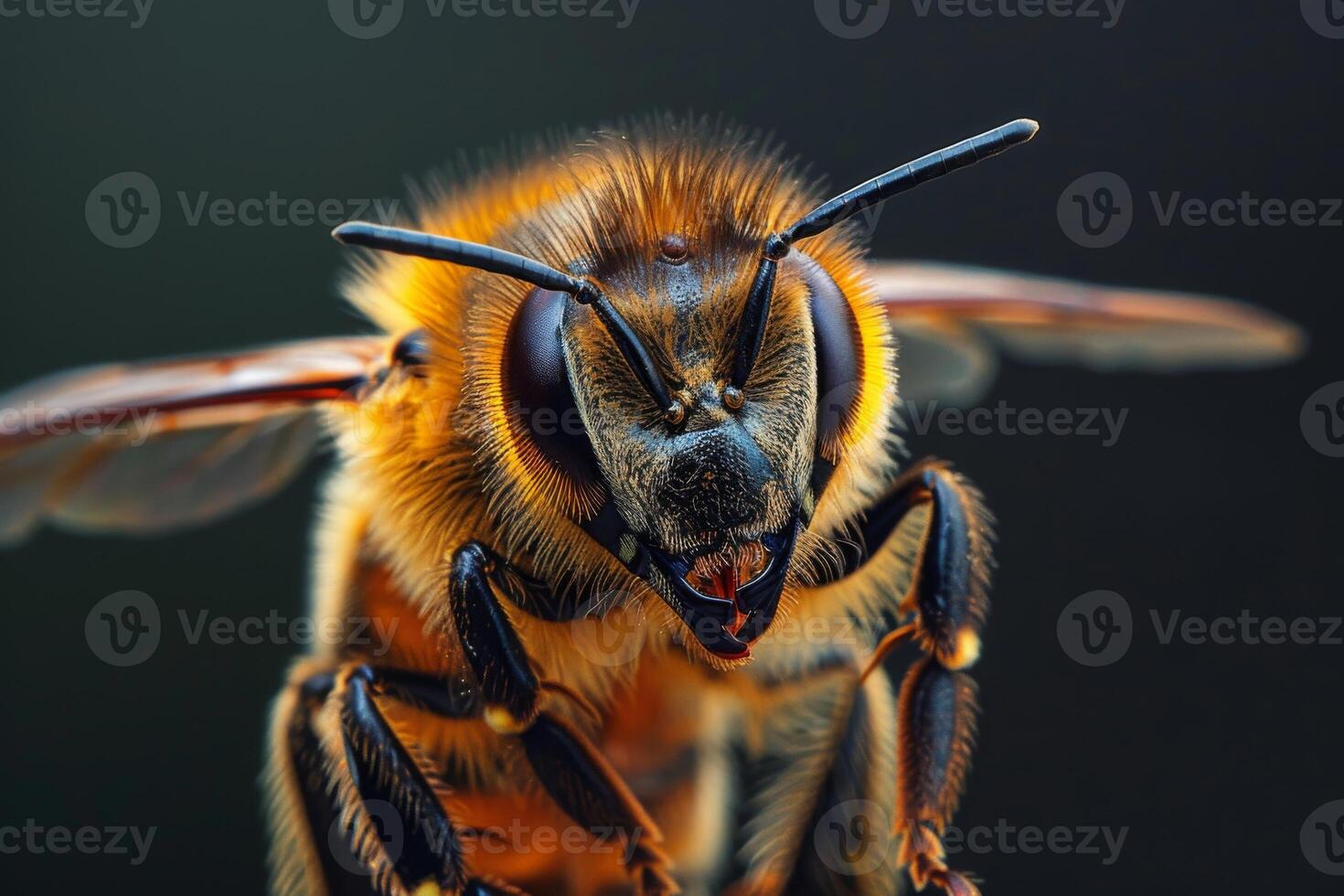 Macro Photography of a Honeybee photo