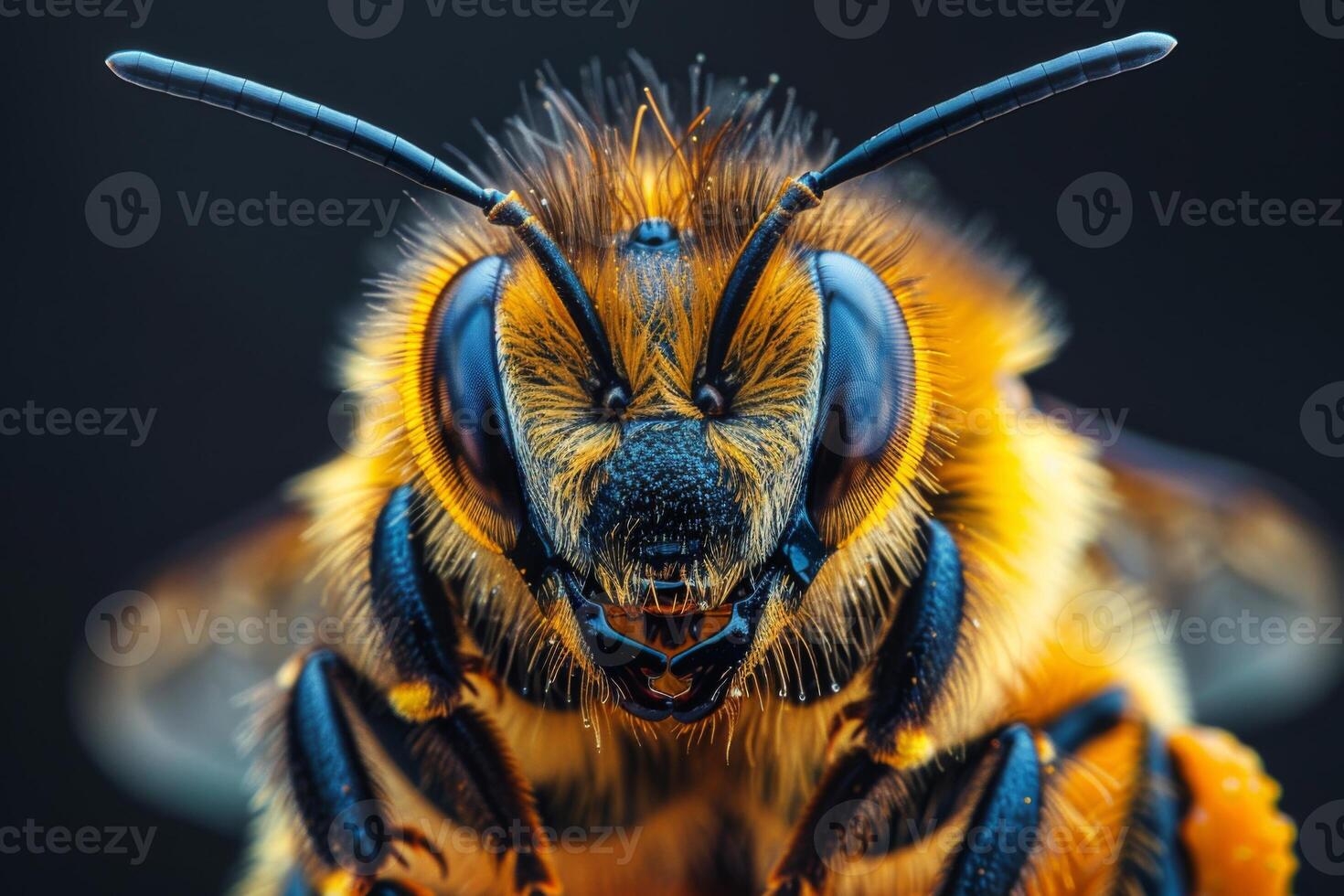 Close-Up Portrait of a Bee photo