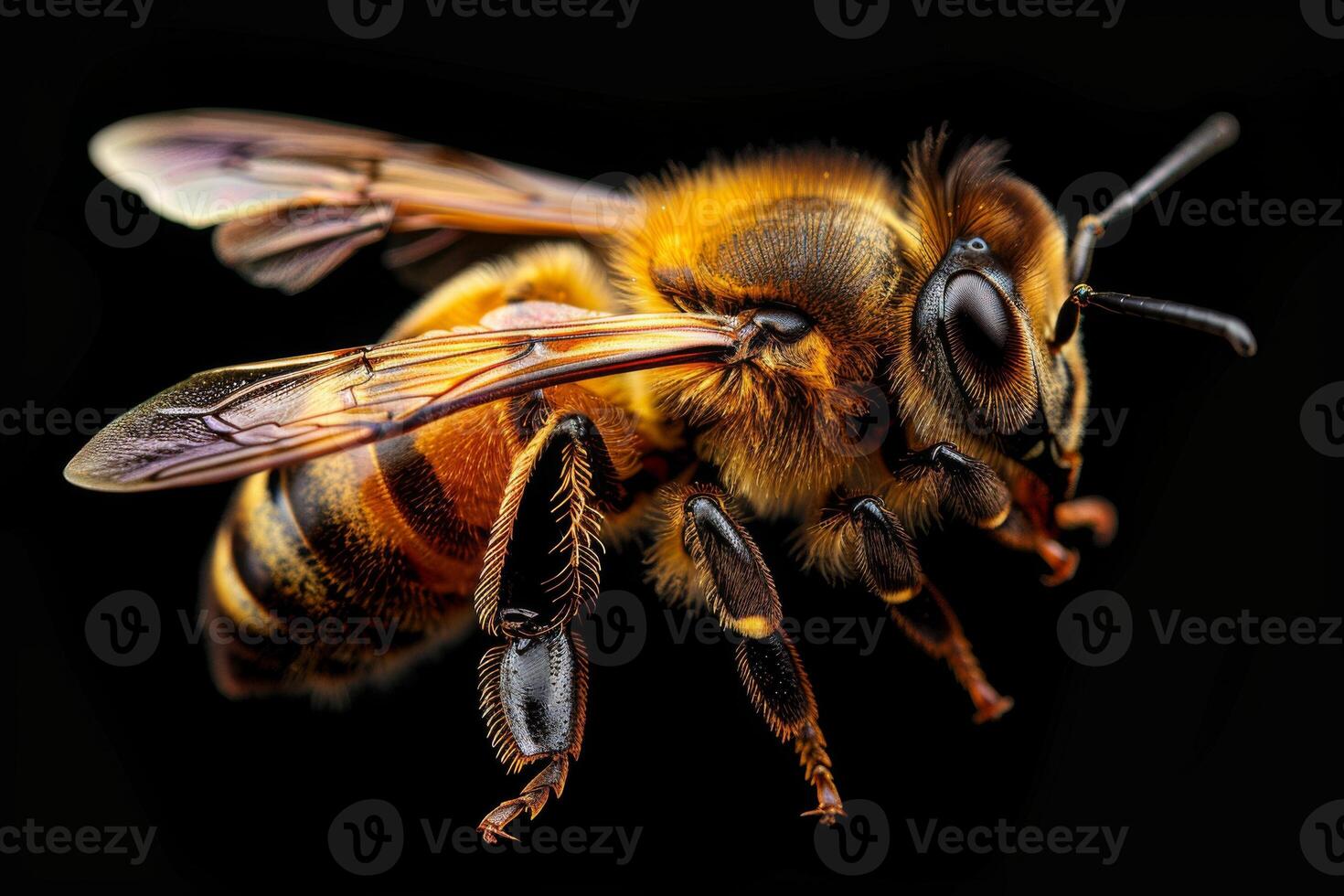 A Close-up of a Honey Bee photo