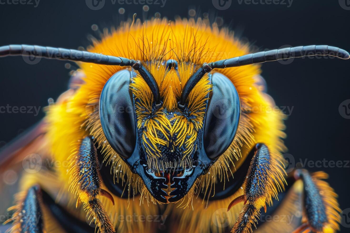 Macro Photography of a Bee's Face photo