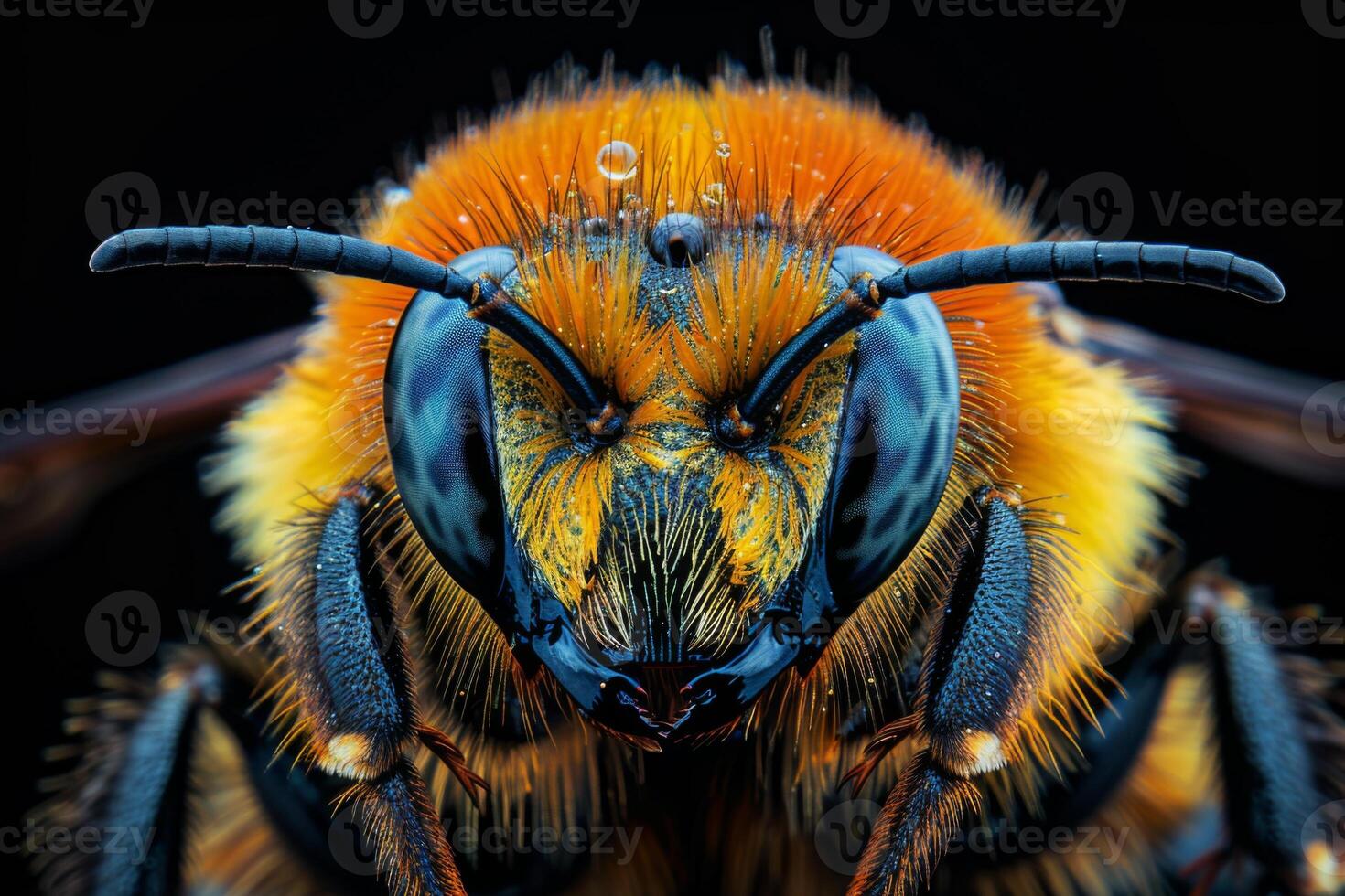 Close-Up Macro Portrait of a Bee photo