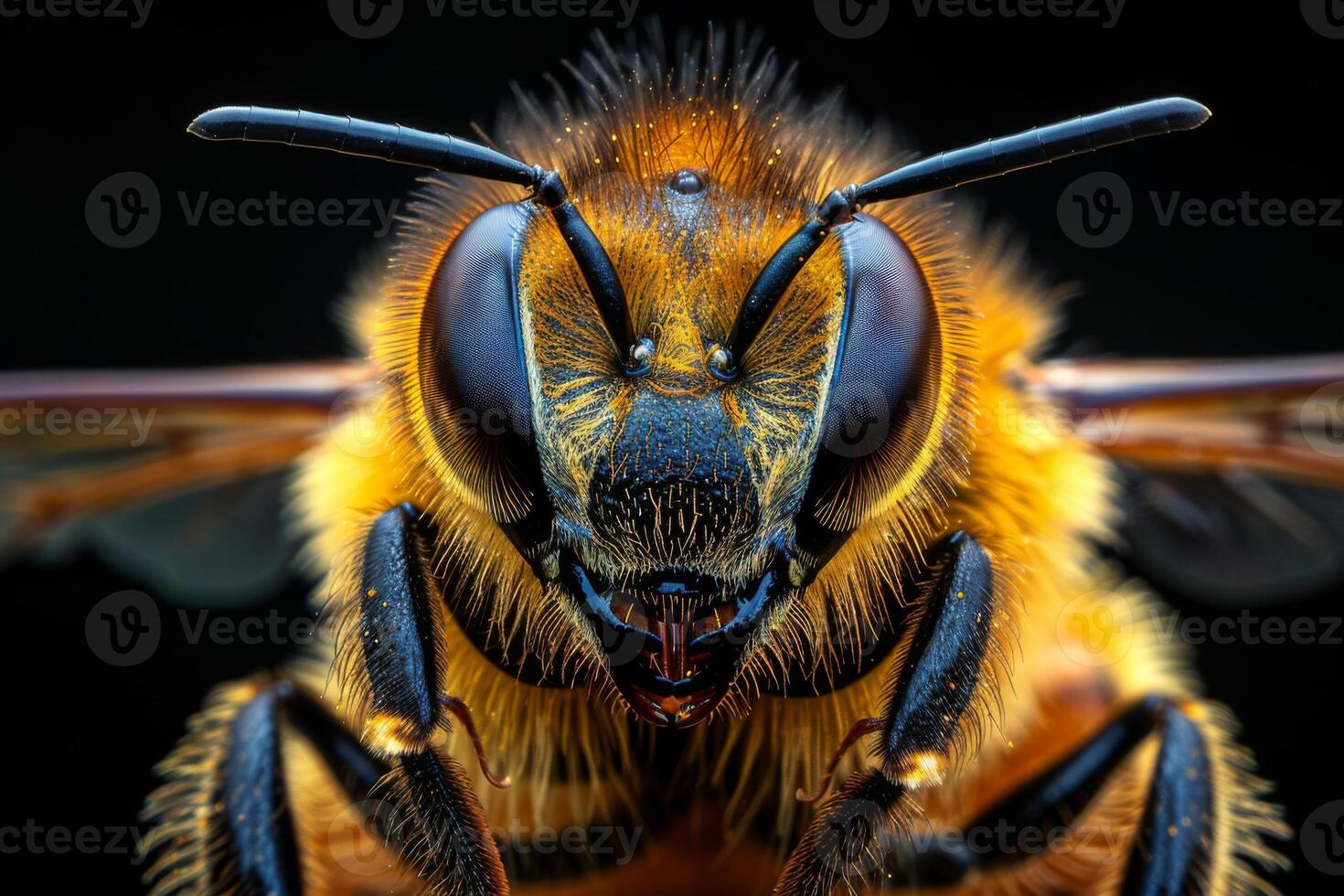Macro Photography of a Bee's Face photo