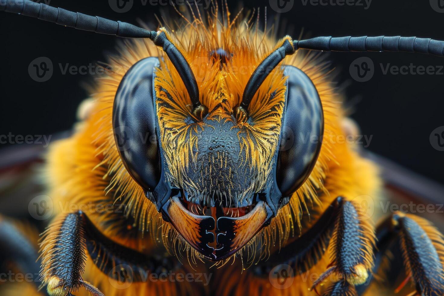 Close-Up Portrait of a Bee's Face photo