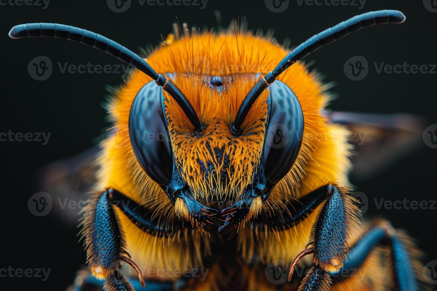 Close-Up Portrait of a Fuzzy Bee photo