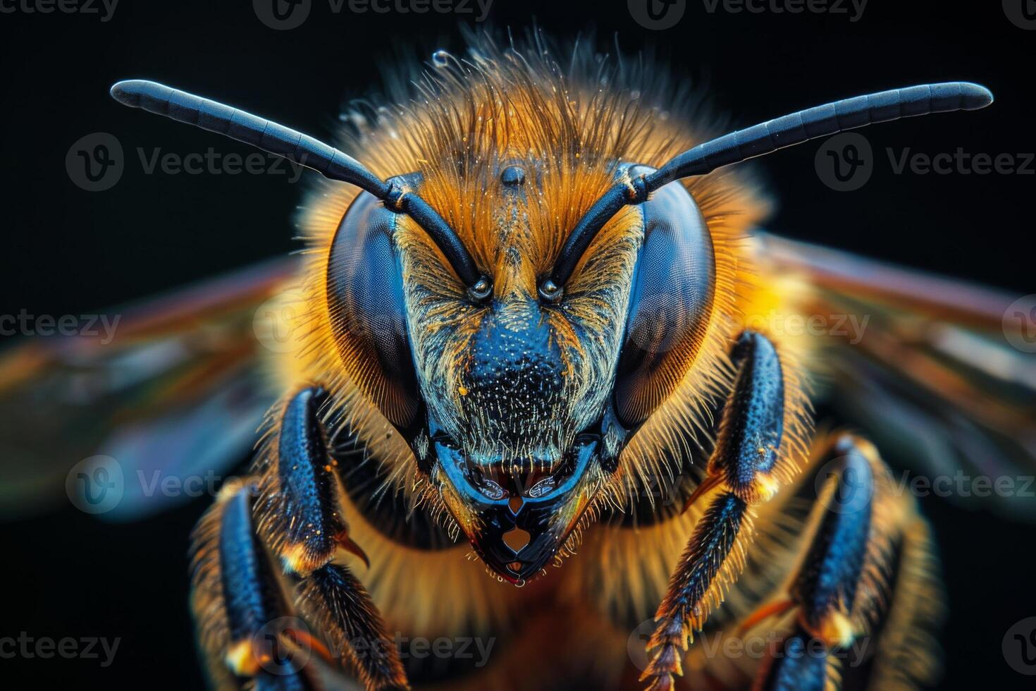 Macro Photography of a Bee's Face photo
