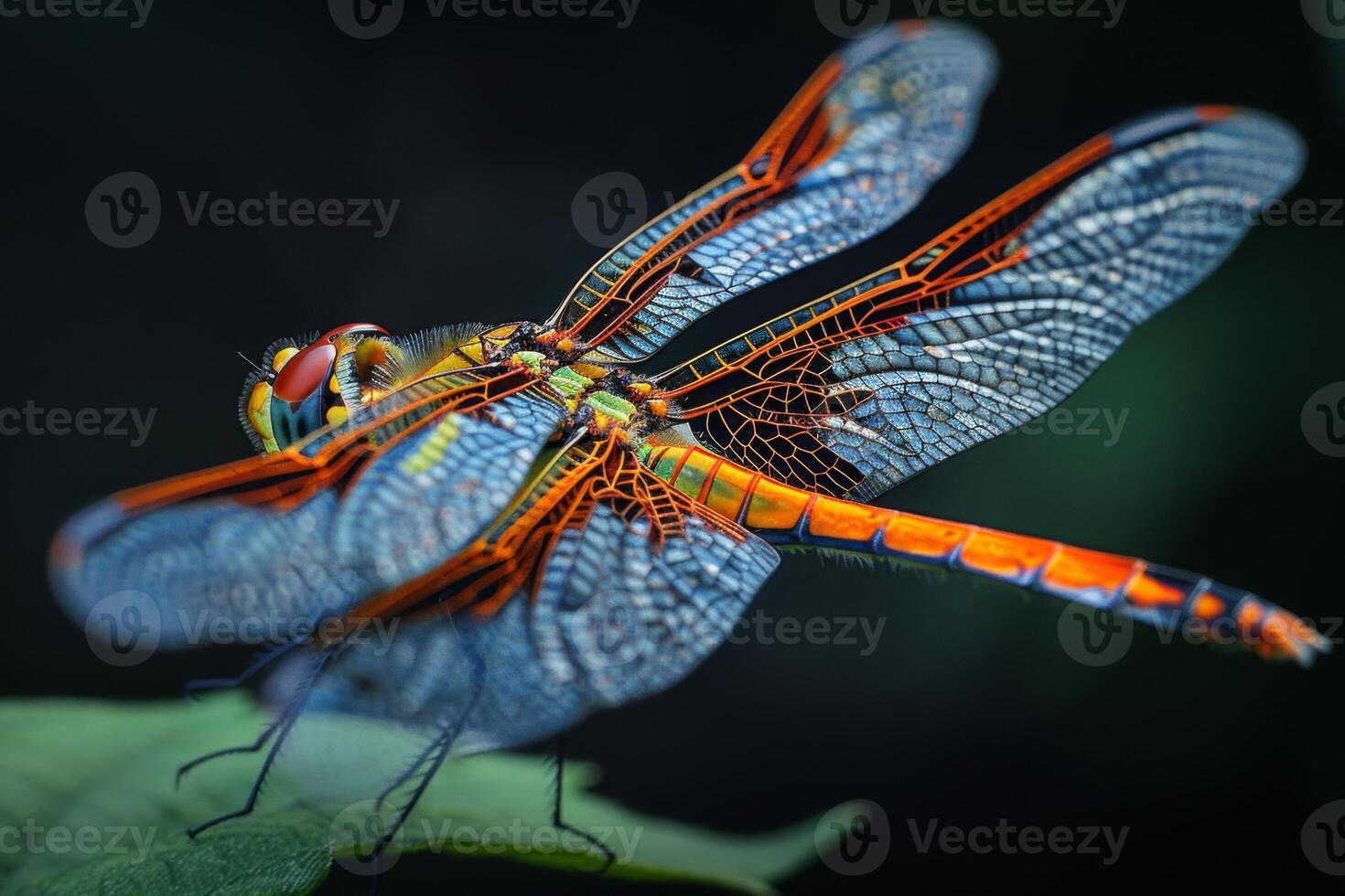 Colorful Dragonfly with Intricate Wing Patterns photo