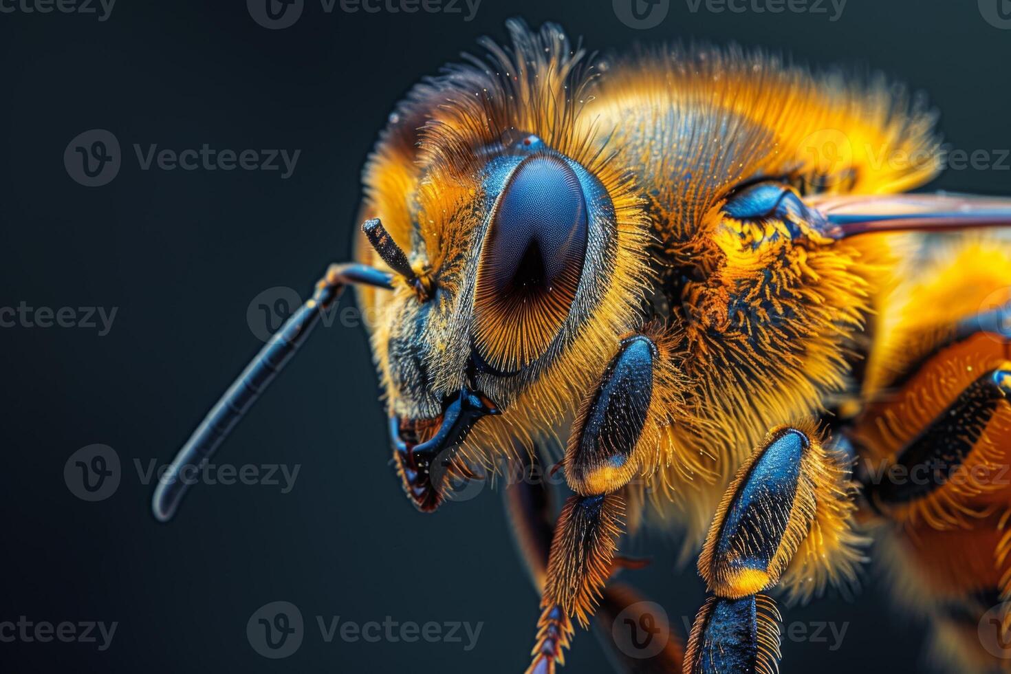 Close-Up Macro Photography of a Honey Bee photo