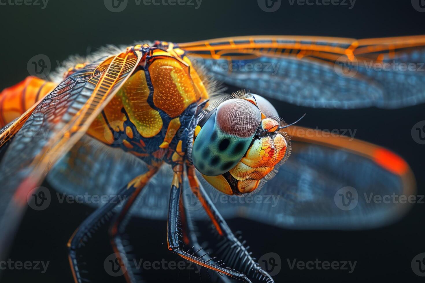 Close-Up of a Vibrant Dragonfly photo