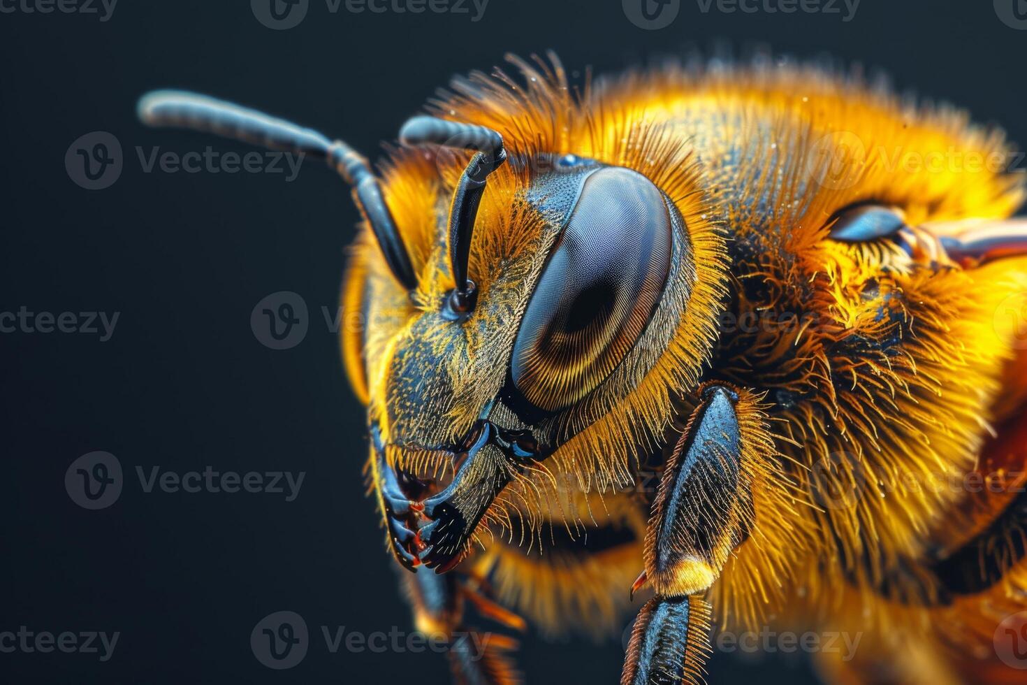 Close-up Portrait of a Honey Bee photo