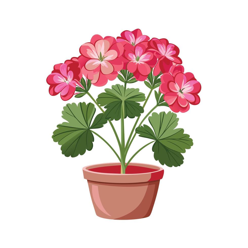 Beautiful Flowerpot Houseplant Illustration vector