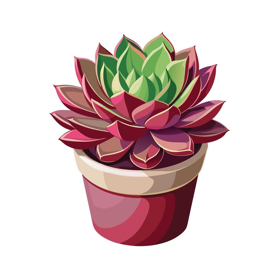 Beautiful Flowerpot Houseplant Illustration vector