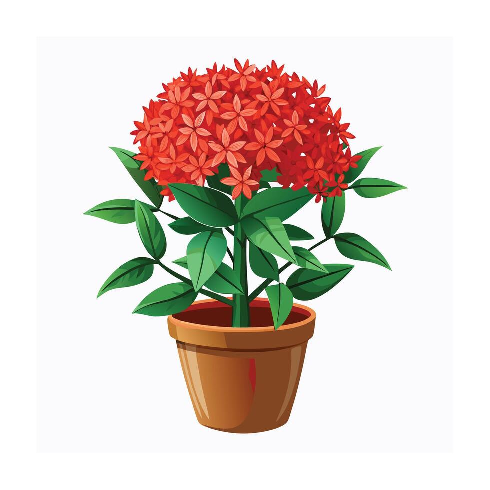 Beautiful Flowerpot Houseplant Illustration vector