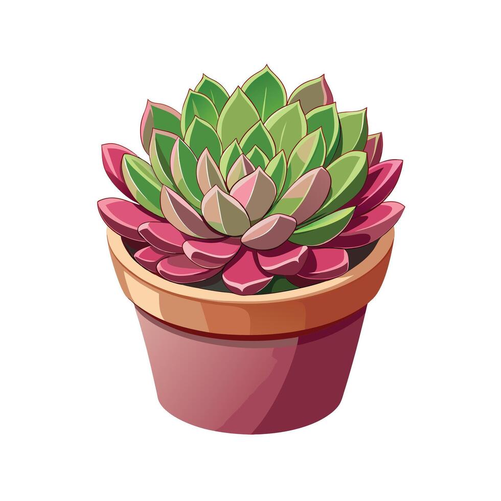 Beautiful Flowerpot Houseplant Illustration vector