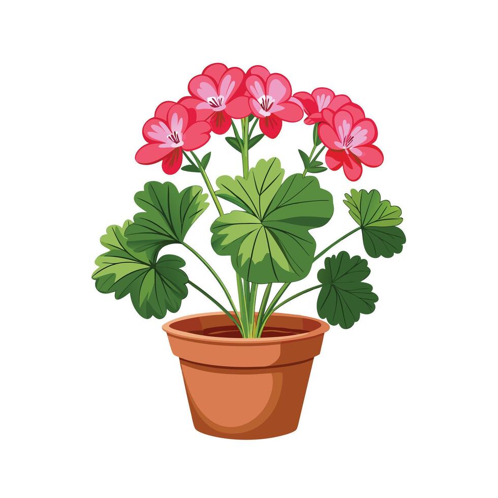 Beautiful Flowerpot Houseplant Illustration vector