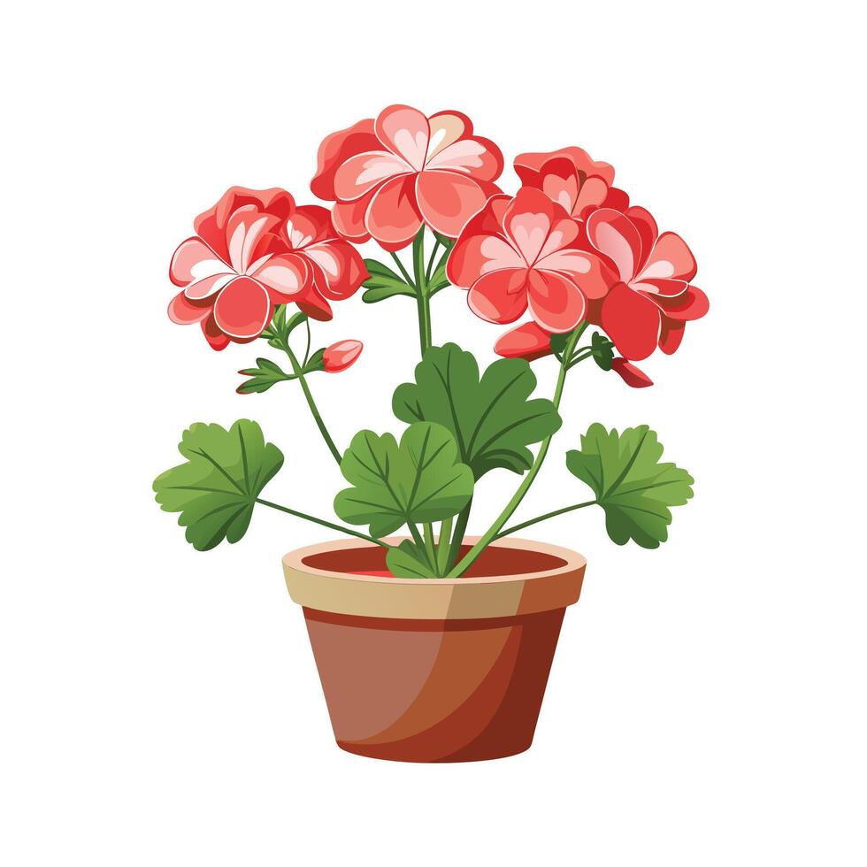 Beautiful Flowerpot Houseplant Illustration vector