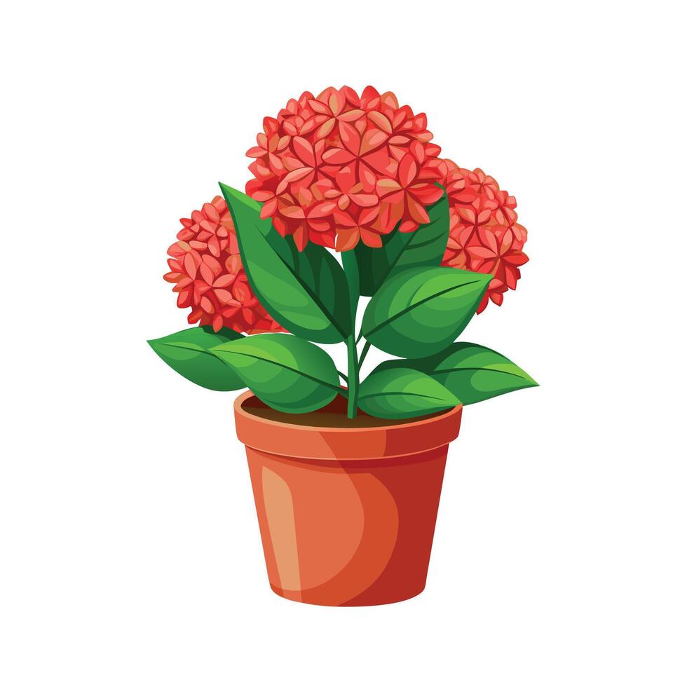 Beautiful Flowerpot Houseplant Illustration vector