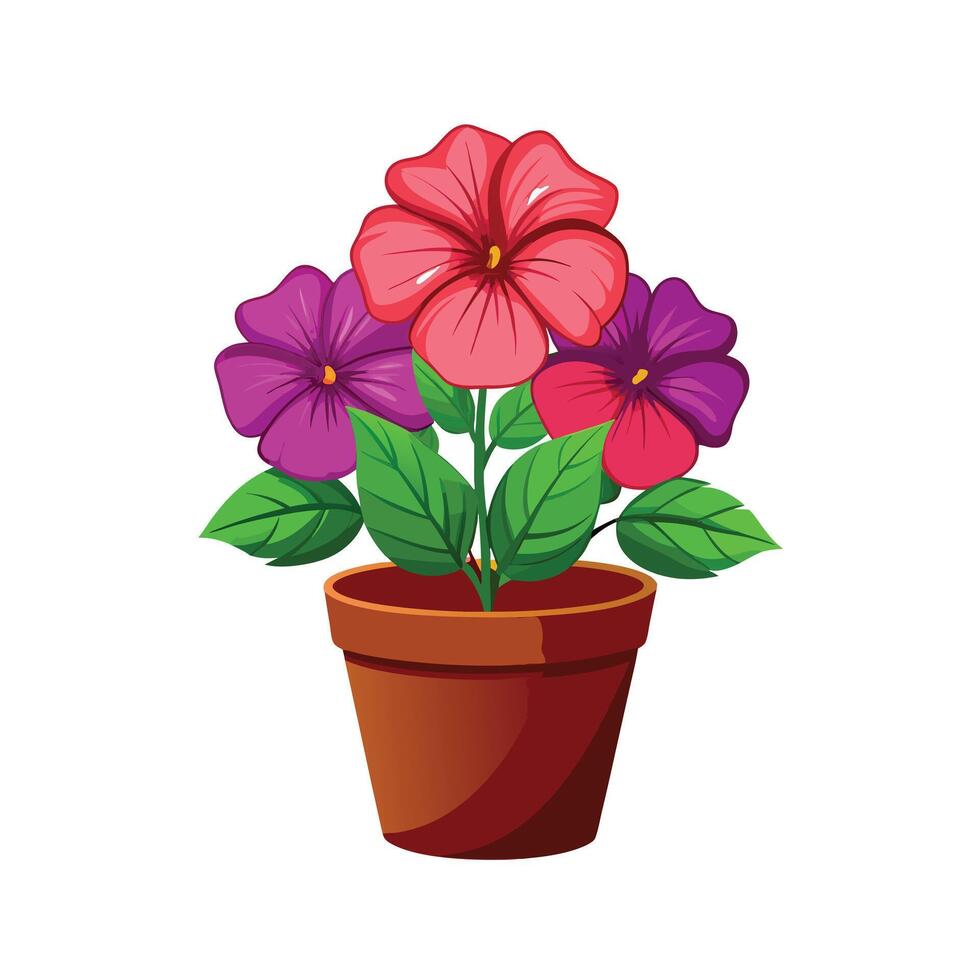 Beautiful Flowerpot Houseplant Illustration vector
