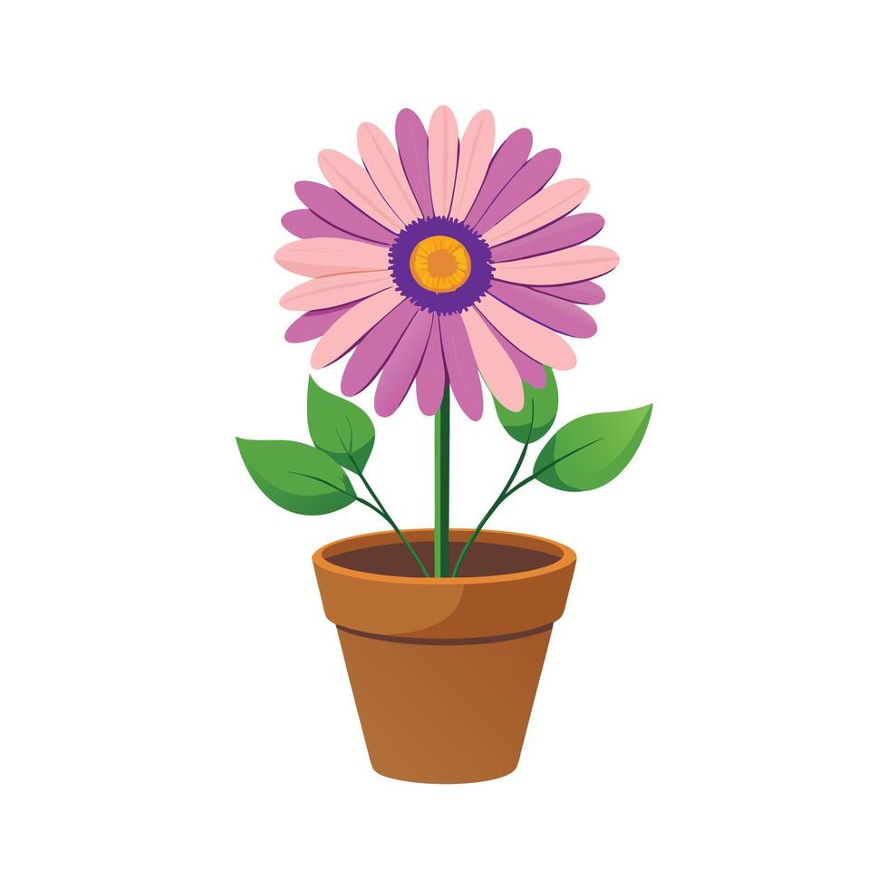Beautiful Flowerpot Houseplant Illustration vector