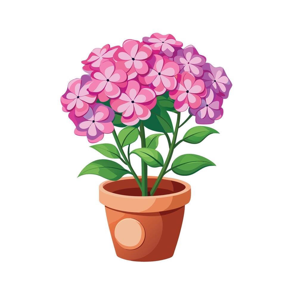 Beautiful Flowerpot Houseplant Illustration vector