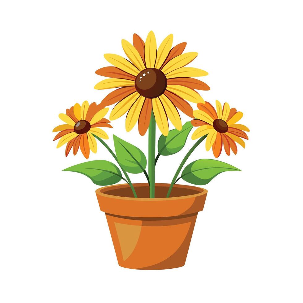 Beautiful Flowerpot Houseplant Illustration vector