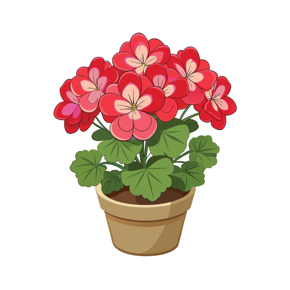 Beautiful Flowerpot Houseplant Illustration vector