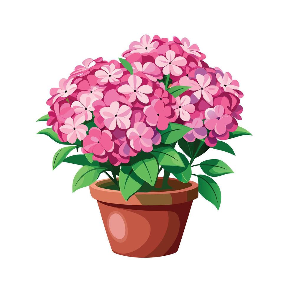 Beautiful Flowerpot Houseplant Illustration vector