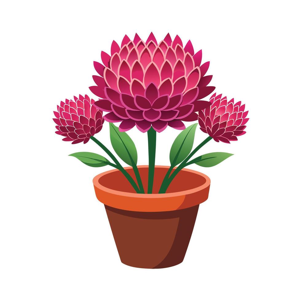 Beautiful Flowerpot Houseplant Illustration vector
