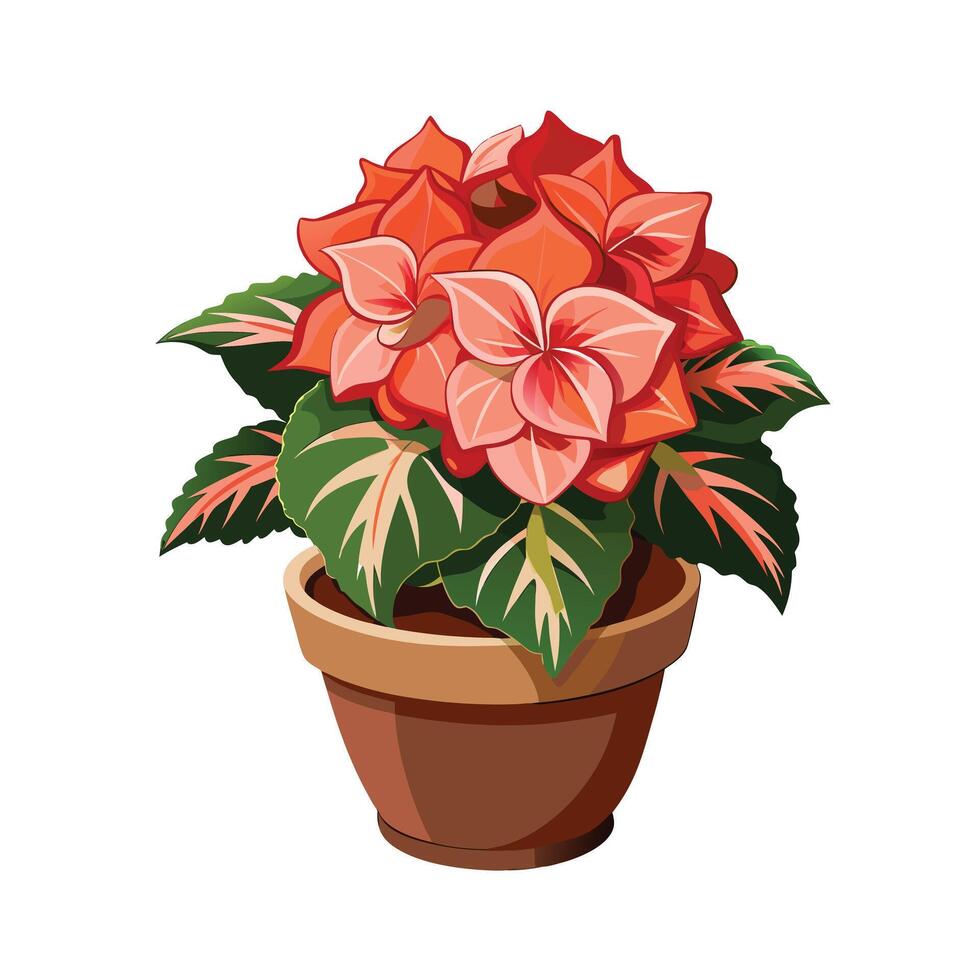 Beautiful Flowerpot Houseplant Illustration vector