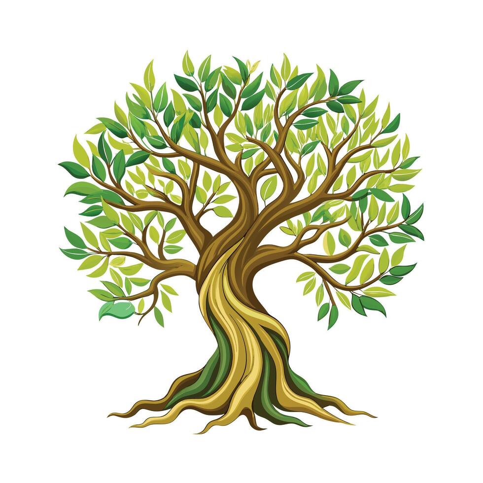 Beautiful Single Big Tree Illustration vector