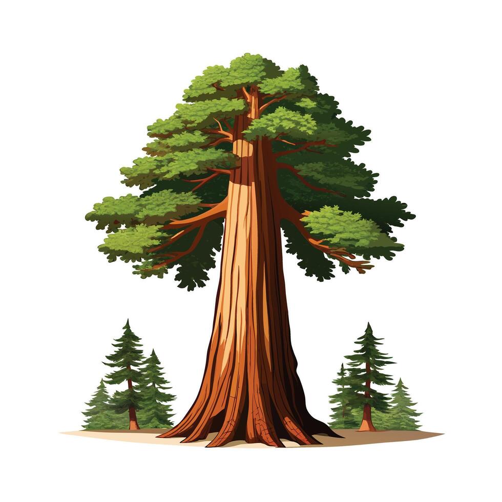Beautiful Single Big Tree Illustration vector