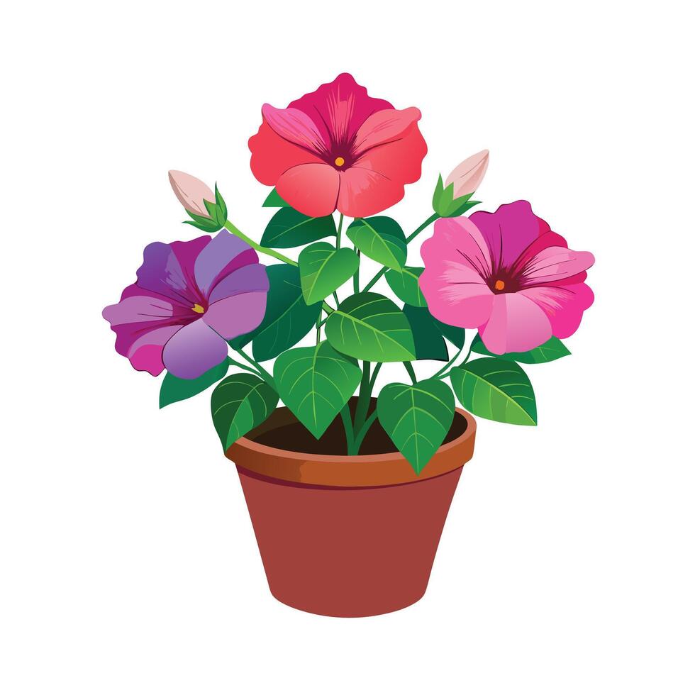 Beautiful Flowerpot Houseplant Illustration vector
