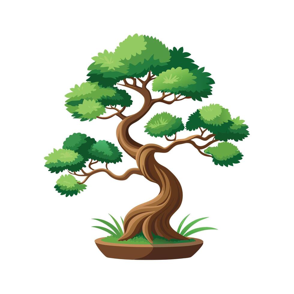 Beautiful Single Big Tree Illustration vector
