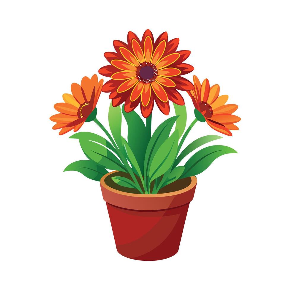 Beautiful Flowerpot Houseplant Illustration vector