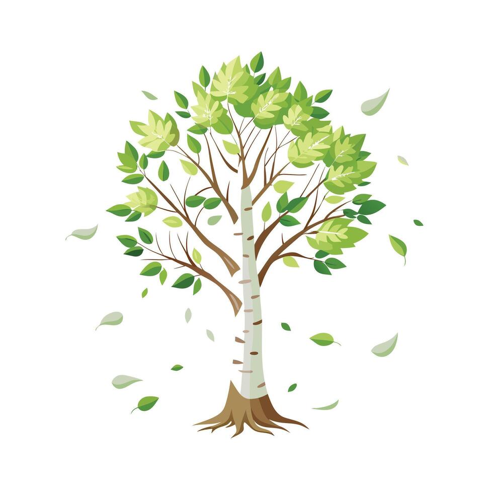 Beautiful Single Big Tree Illustration vector
