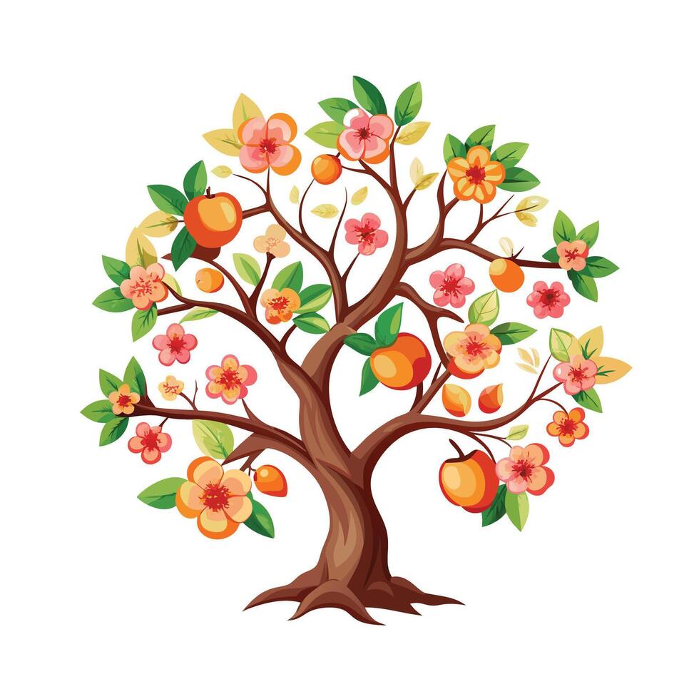 Beautiful Single Big Tree Illustration vector