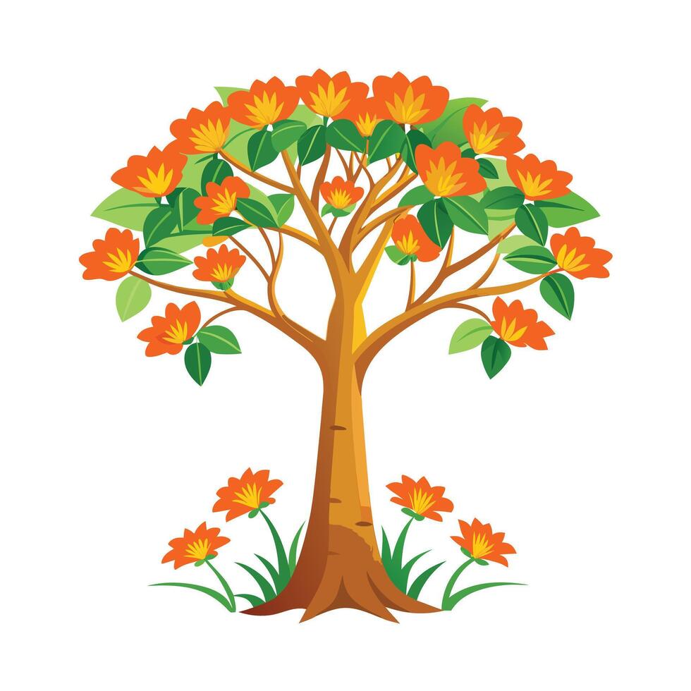 Beautiful Single Big Tree Illustration vector