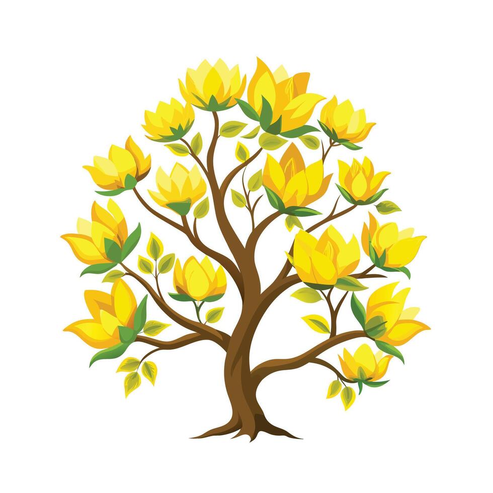Beautiful Single Big Tree Illustration vector