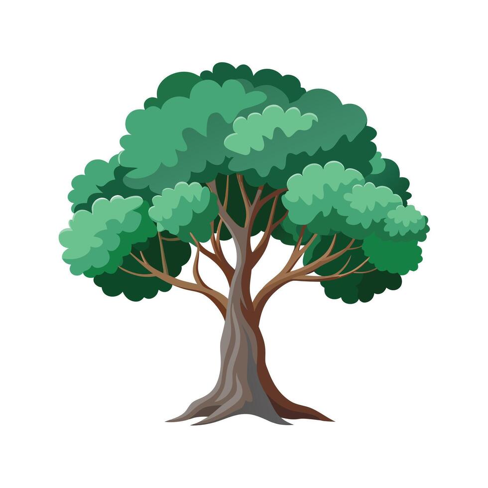 Beautiful Single Big Tree Illustration vector
