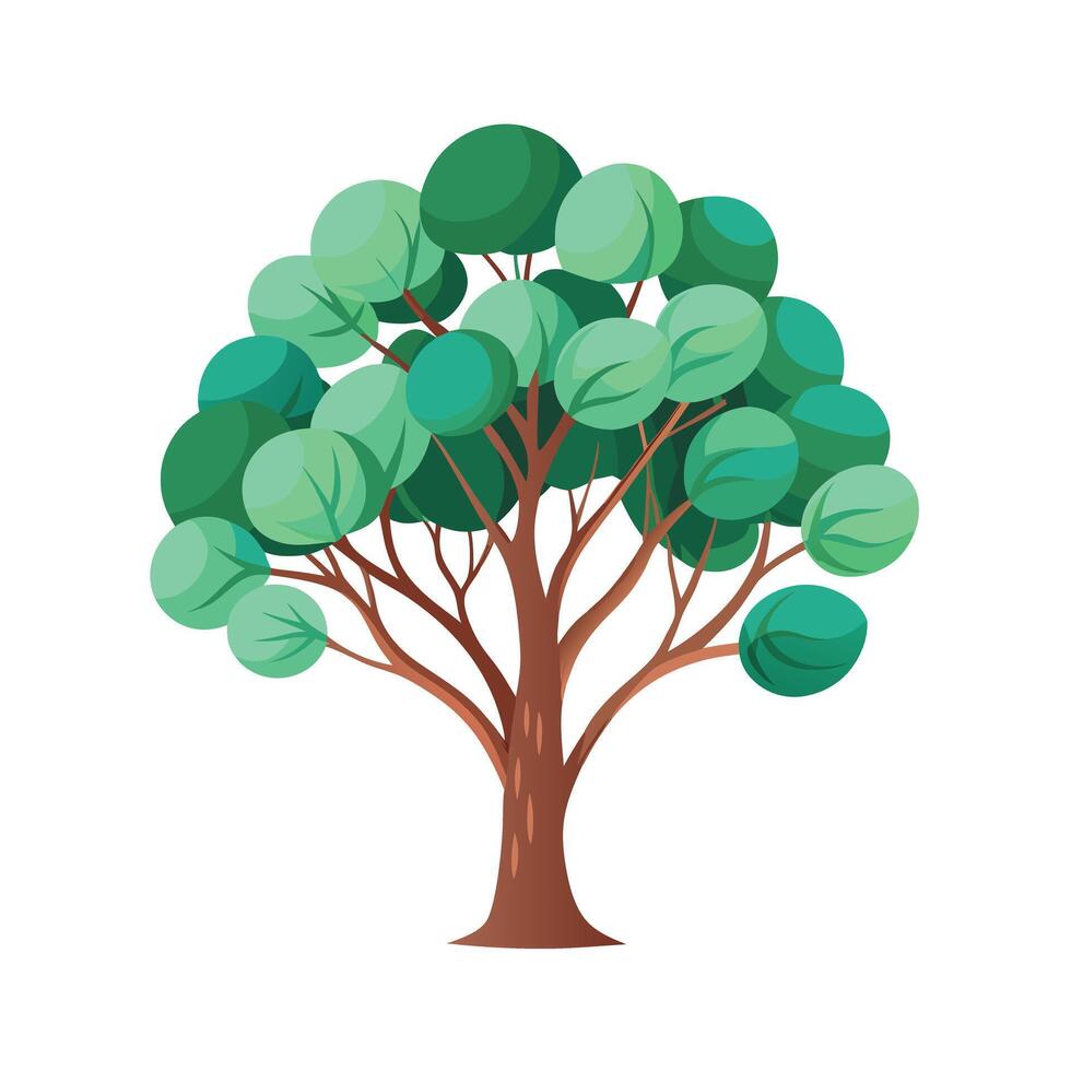 Beautiful Single Big Tree Illustration vector