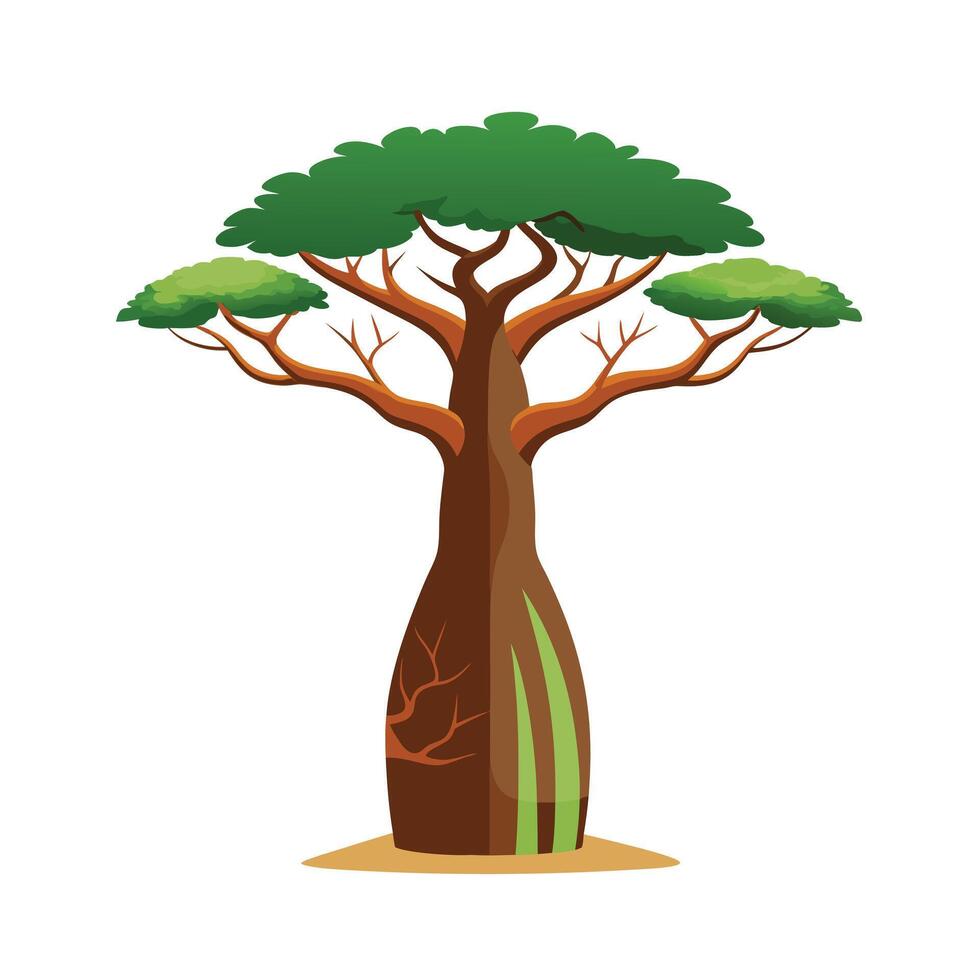 Beautiful Single Big Tree Illustration vector