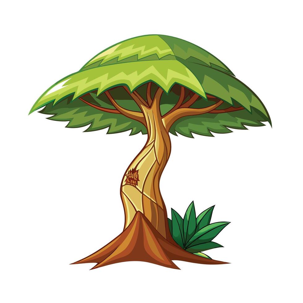 Beautiful Single Big Tree Illustration vector