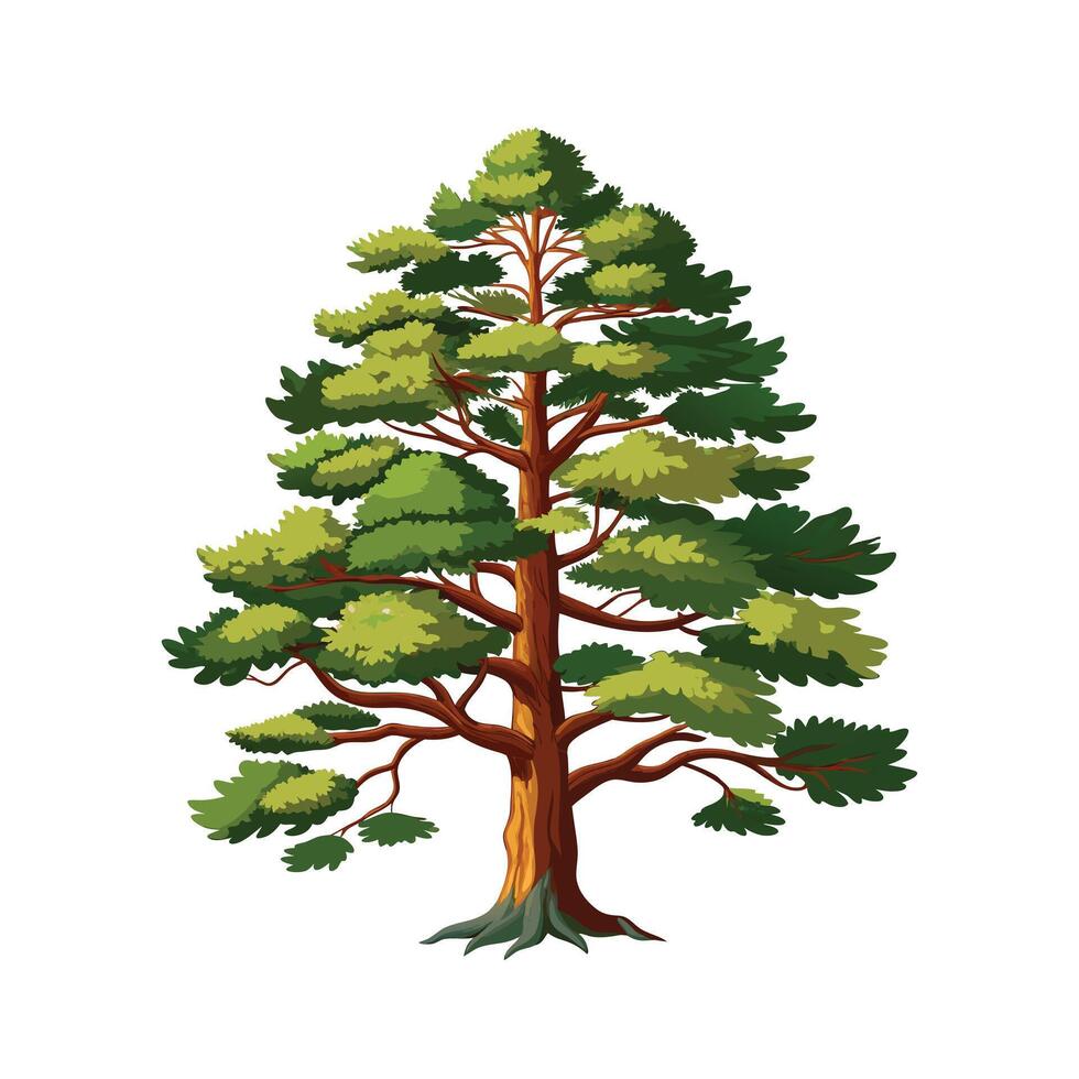 Beautiful Single Big Tree Illustration vector