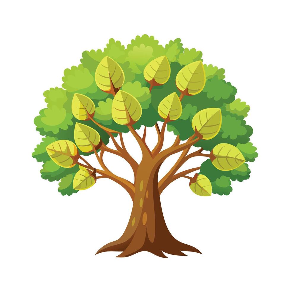 Beautiful Single Big Tree Illustration vector