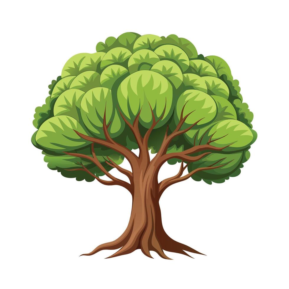 Beautiful Single Big Tree Illustration vector