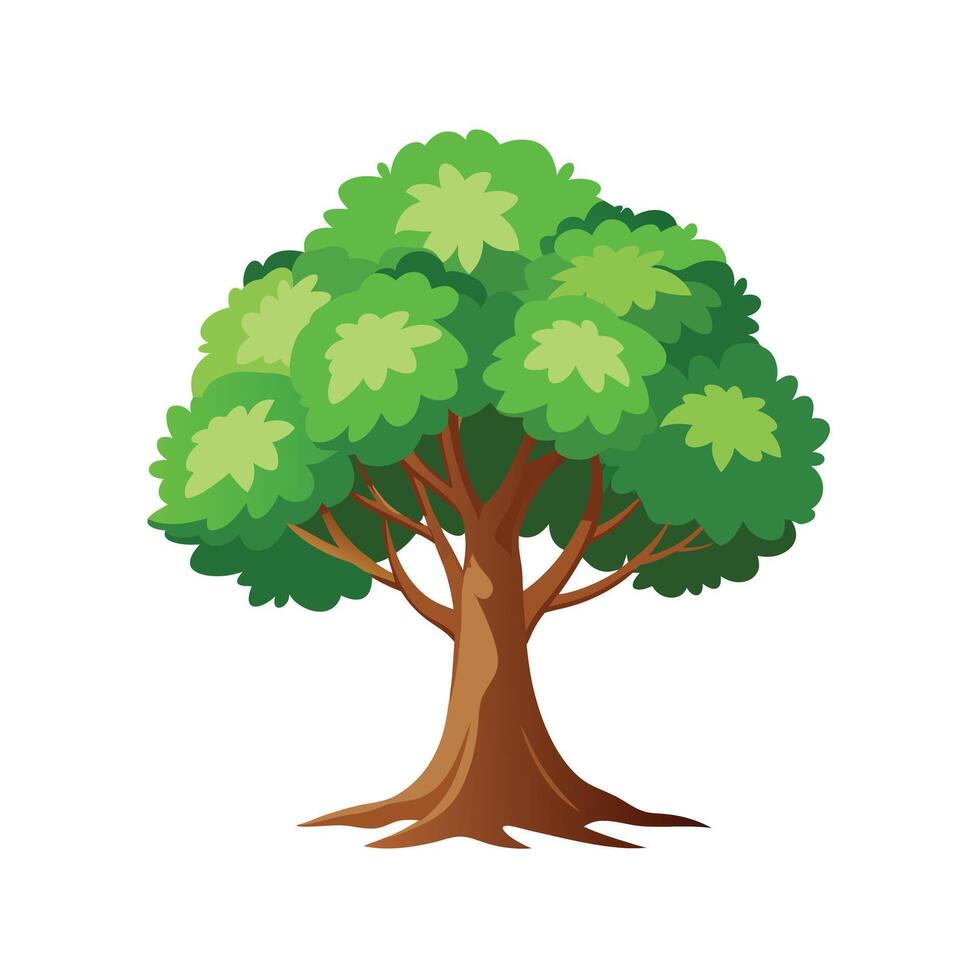 Beautiful Single Big Tree Illustration vector