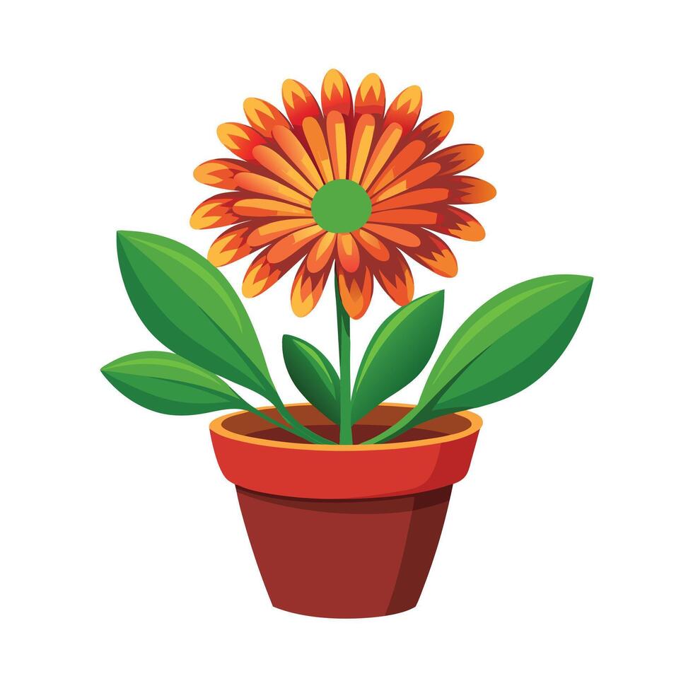 Beautiful Flowerpot Houseplant Illustration vector