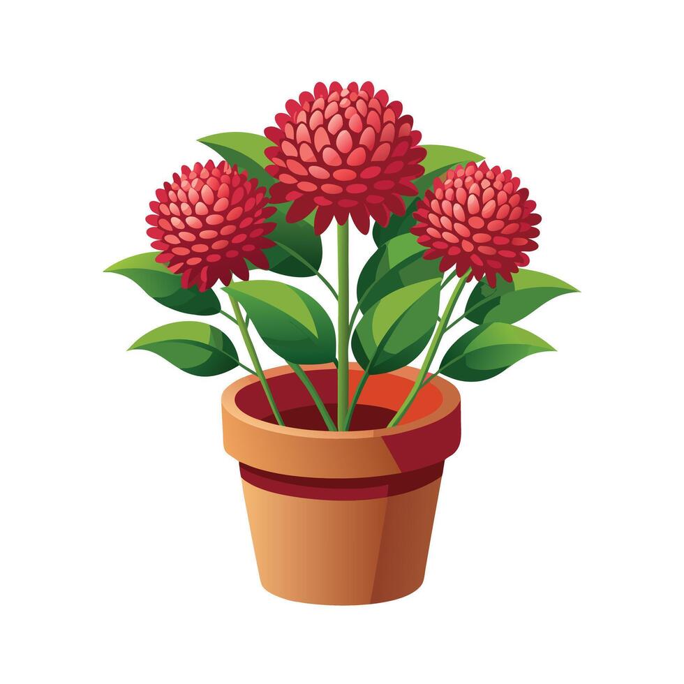 Beautiful Flowerpot Houseplant Illustration vector