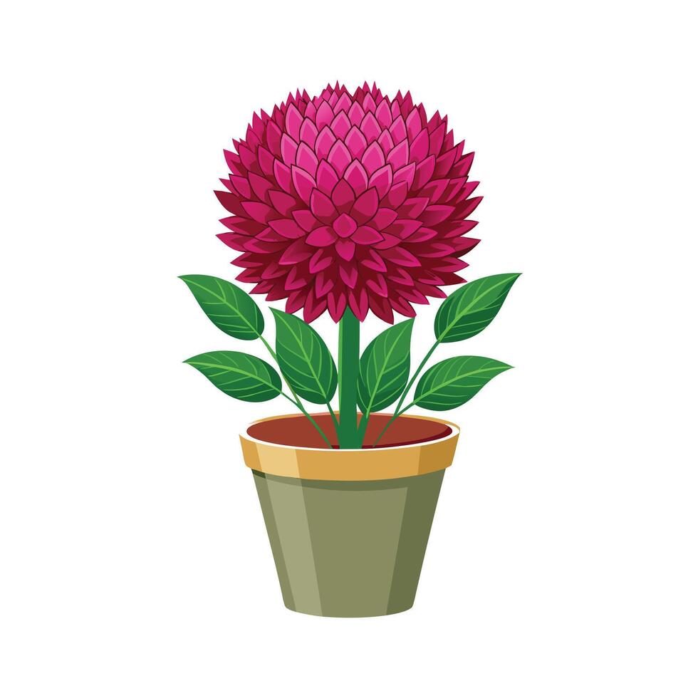 Beautiful Flowerpot Houseplant Illustration vector