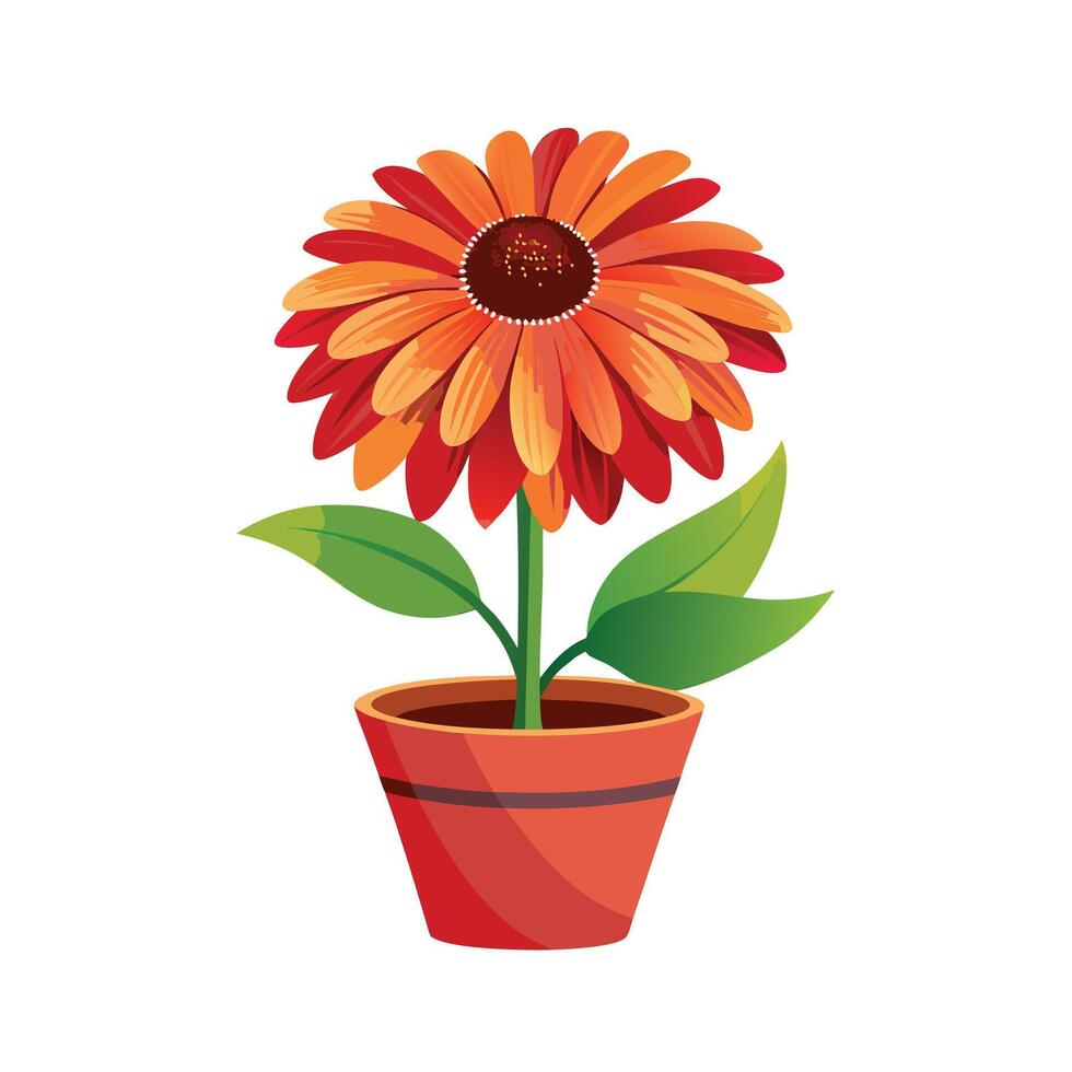 Beautiful Flowerpot Houseplant Illustration vector