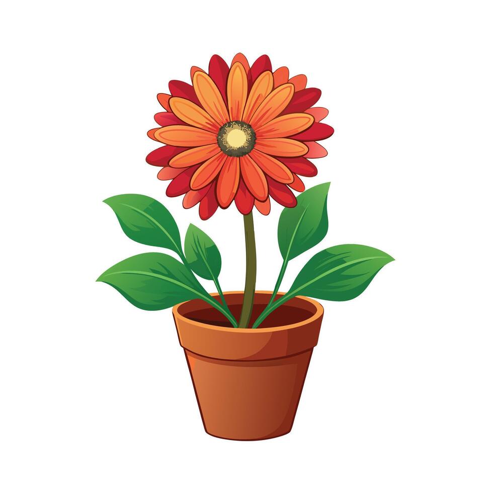 Beautiful Flowerpot Houseplant Illustration vector